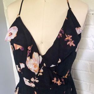 Urban Outfitters Ruffle Wrap Laceup Back Dress